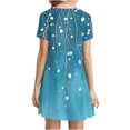 thumbnail image 7 of Plus Size Summer Dresses for Women Womens Casual Printed Short Sleeve Round Neck Ladies Dress Light Blue S, 7 of 7
