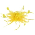 thumbnail image 6 of Baberdicy Women's Dual Fascinator - Clip & Headband Convertible - Wedding/Church Hat - Feather & Mesh Design - Value Pack Yellow,One Size, 6 of 8