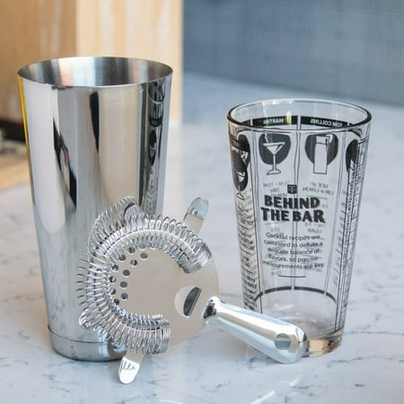 3 Piece Bar Cocktail Shaker Kit