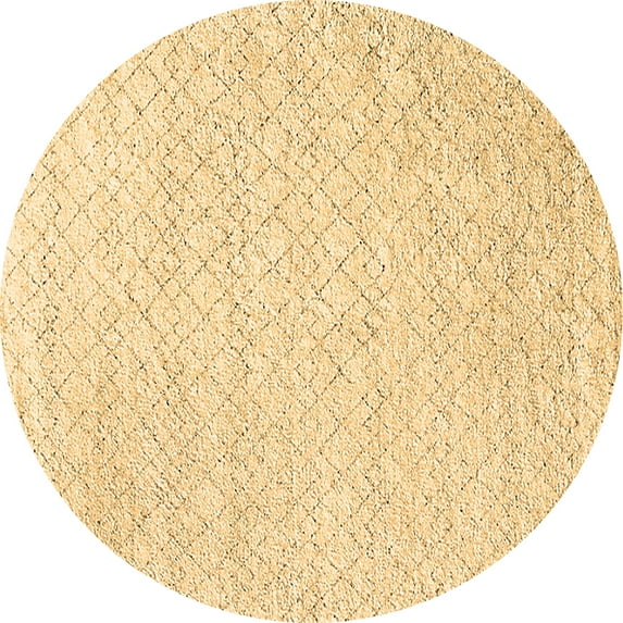 Ahgly Company Indoor Round Solid Brown Modern Area Rugs, 4' Round