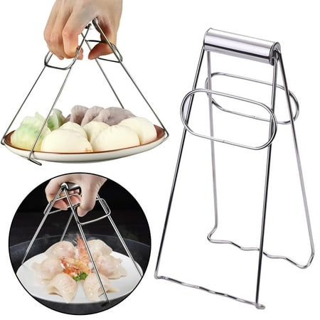 

Kitchen Tool Stainless Steel Folding Dish Plate Bowl Clip Tong Grip Per Clamp Cookware Sets