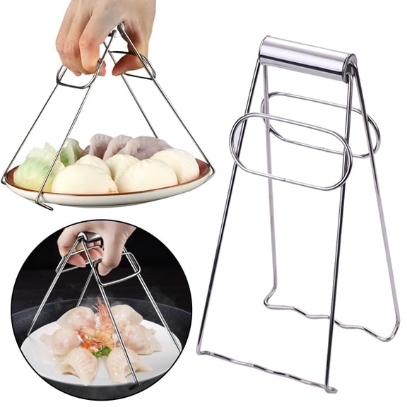 Kitchen Tool Stainless Folding Dish Plate Bowl Clip Tong Grip Per Clamp,Kitchen Utensils