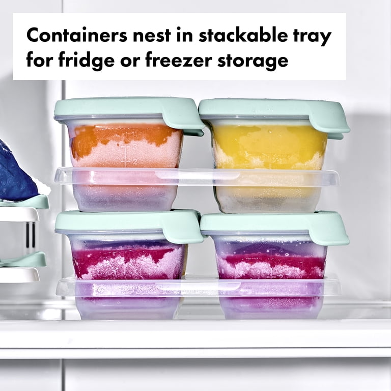 OXO Tot Silicone Baby Blocks Food Storage, 4 oz, 4-Pack photo 7