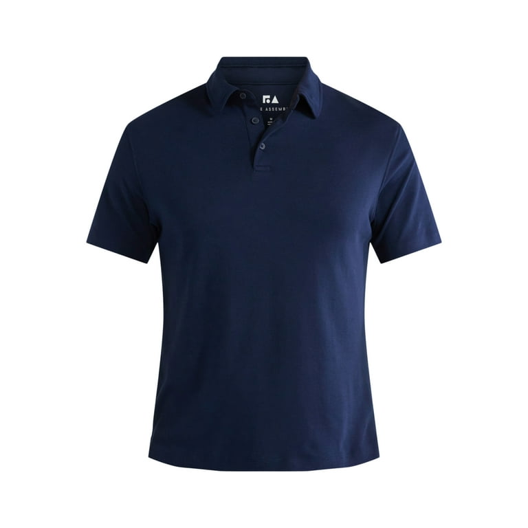 Free Assembly Men's Cotton Polo Shirt with Short Sleeves