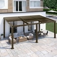 thumbnail image 3 of MELLCOM Gazebo 12x20 with Adjustable Galvanized Steel Roofs, All Aluminum Frame Permanent Pergola for Patio, Outdoor Freestanding Shelter, Dark Brown, 3 of 10