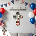 thumbnail image 5 of Memorial Day Saving!4th of July Decorations, The US Independence Day Round Wooden Sign Pendant Festival Star And Stripe Wooden Ornament Welcome Sign, 5 of 7