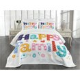 thumbnail image 3 of Ambesonne Colorful Quilted Bedspread Set 3 Pcs, Happy Family Floral, King Size, Multicolor, 3 of 5