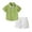 Green, variant on Tkrady Toddler Boys Fashion Outfits Spring Summer Short Sleeve Shirt Printing Tops Shorts with Tie Belt Gentleman Clothing 4 Piece Set, Sizes 0-4 Years
