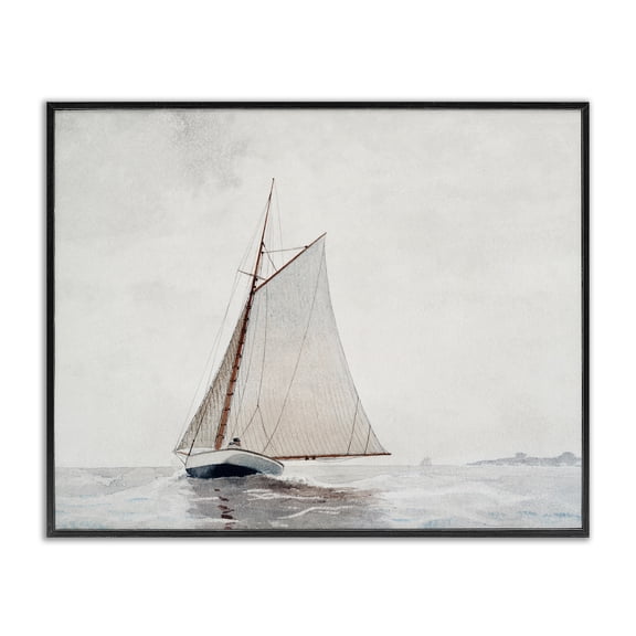 Stupell Industries Traditional Timeless Sea Vessel Black Framed Giclee Art, 14 x 11, by Lettered and Lined