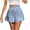 Blue, variant on Plebaso Women's Shorts Summer Plaid Ruffle Shorts Casual Elastic High Waist Lightweight Shorts