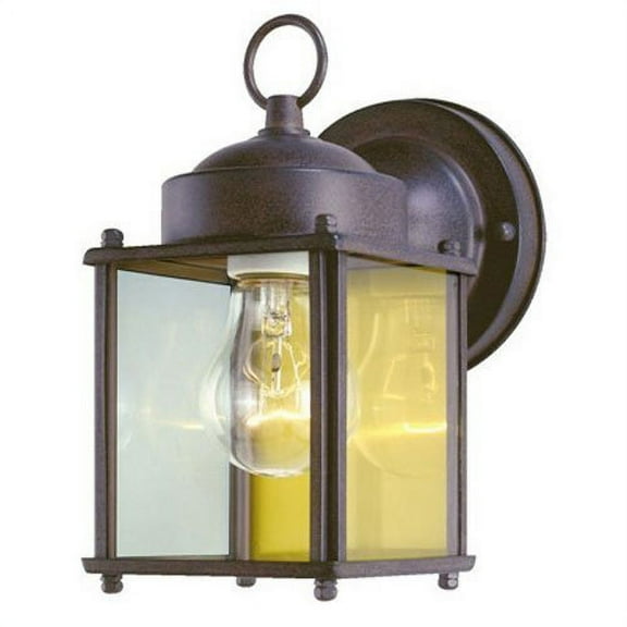 Westinghouse Lighting 6693500 One-Light Exterior Wall Lantern, Sienna Finish on Steel with Clear Glass Panels