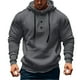 thumbnail image 1 of Sudadera con capucha para hombre, color liso, a la moda, con bolsillo, botón, cordón, informal, deportiva, de manga larga, cárdigan con capucha, sudadera para hombre, blusa de poliéster, 1 of 5