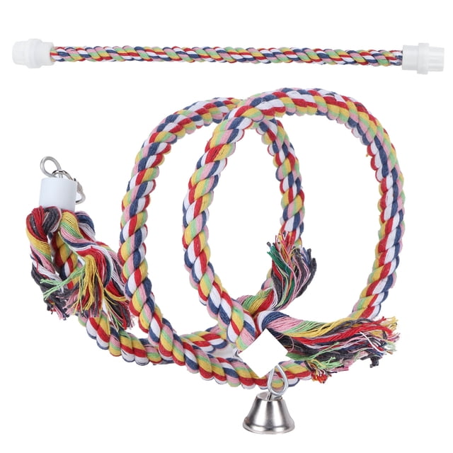 Barra de soporte para pájaros, 2 piezas de cuerda para soporte para pájaros, cuerda para soporte para pájaros, juguete de cuerda de algodón, rendimiento de primer nivel