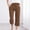 Coffee, variant on LADIGASU Womens Casual Solid Color Elastic Loose Pants Capris With Pocket