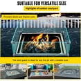 thumbnail image 4 of BENTISM Fire Pit Wind Guard, 14 x 14 x 6 inch Glass Flame Guard, Oblong Glass Shield, 0.3" Thick Fire Table, Clear Tempered Glass Flame Guard, Steady Feet Tree Pit Guard for Propane, Gas, Outdoor, 4 of 9