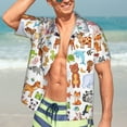 thumbnail image 7 of Disketp Hawaiian Shirts For Men,Animal Cartoon Style Print Mens Casual Short Sleeve Button Down Shirts Beach Shirt, 7 of 7
