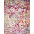 thumbnail image 1 of Unique Loom Richmond Medallion Border Rug  9' x 12' Rectangle Fuschia/Ivory, 1 of 1