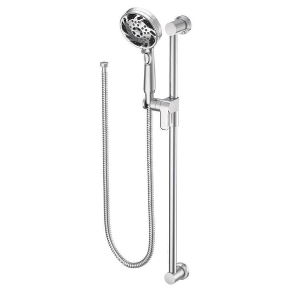 Open Box MOEN 3670EP Eco-Performance 5-Spray Round Wall Bar Shower Kit with Handshower in Chrome