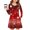 Red, variant on YOUYEDIAN Dresses for Girls 4-5 Long Sleeve Fall Dress Fashion Crew Neck Sundresses With Pockets Vermilion 4-5 Years