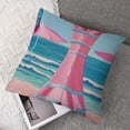 thumbnail image 7 of Fenyluxe Vintage Summer Beach Pink Slipper Throw Pillow Covers Blue Ocean Seaside Tropical Palm Starfish Scallops Pillowcase Cushion Cover Decorative Home Sofa Couch Bed 2pcs White, 7 of 7