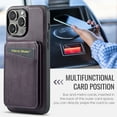 thumbnail image 6 of Cutyskin for iPhone 12 Pro / 12 Wallet Case, Detachable Credit Card Holder [RFID Blocking] [Compatible with MagSafe] Premium PU Leather Kickstand Back Flip Magnetic Clasp Shockproof Case, Purple, 6 of 10