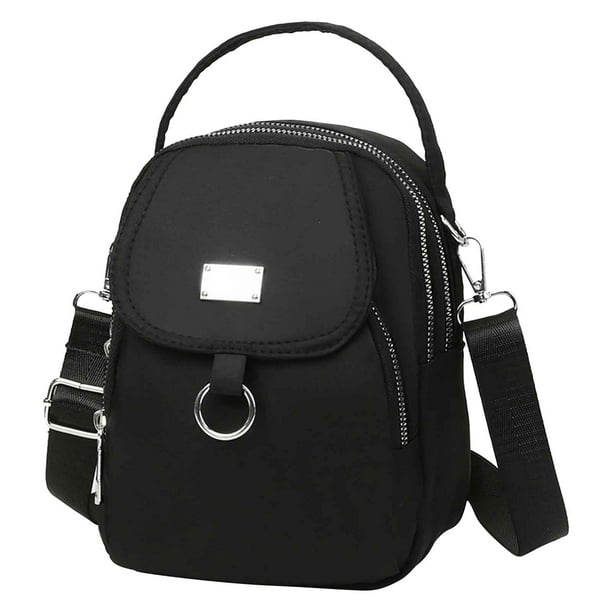Bolso bandolera impermeable para mujer | Monedero multicompartimento para teléfono con correa ajustable | Bolso bandolera de nailon para la escuela, el trabajo y viajes