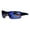 blue mirror, variant on Mens Xloop Rectangular Half Rim Baseball Sport Plastic Sunglasses All Black