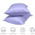 thumbnail image 6 of Auchen Satin Pillow Case, 2 Pack Satin Queen Silky Pillowcase for Hair and Skin, Satin Pillowcase Set of 2-King Size (20"x36")Purple-2, 6 of 9