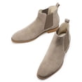 thumbnail image 2 of CMR CHAMARIPA - High Heel Shoes For Men - Height Increasing Boots - Khaki Suede Leather Chelsea Boots - 7CM/ 2.76 Inches, 2 of 5