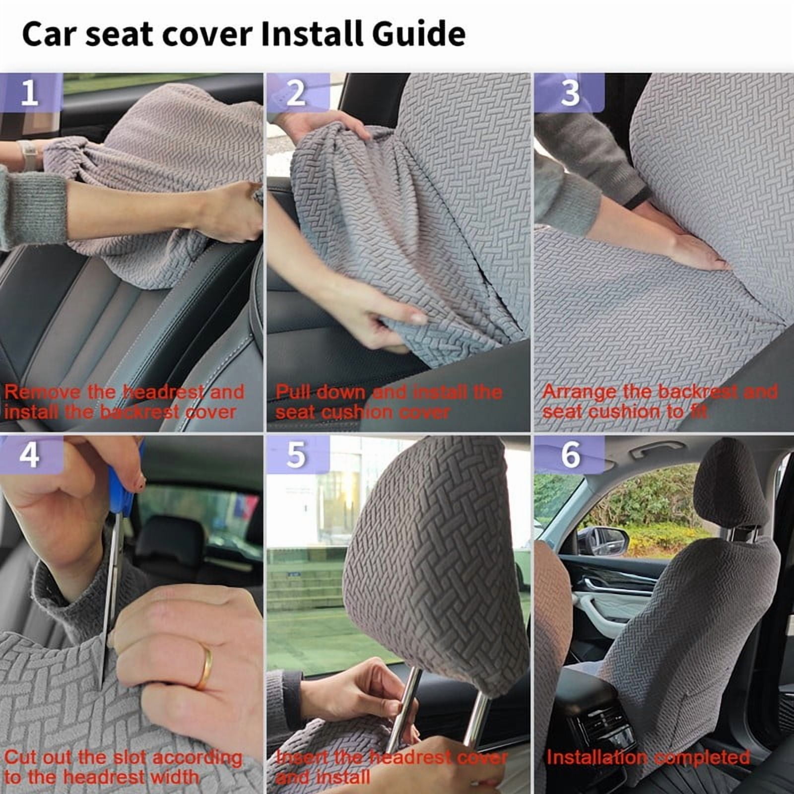 (Pack of 2) All-inclusive Car Front Seat Covers, Universal Auto Front Seats Protector Fits for Car, SUV, Truck, Beige