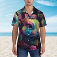 thumbnail image 4 of Balery Colorful Patterned Rabbit Print Men's Hawaiian Shirts Short Sleeve Beach Shirt Relaxed Fit Vacation Button Down Shirts-X-Large, 4 of 9