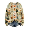 thumbnail image 2 of YVNAURA Casual Comfort Pumpkin Sweatshirt for Women Crewneck Long Sleeve Loose Fit Pullover Fall Graphic Tops Cute Pumpkin Print Sweater for Autumn Thanksgiving Daily 1 Pack, Green,XXXXL, 2 of 4