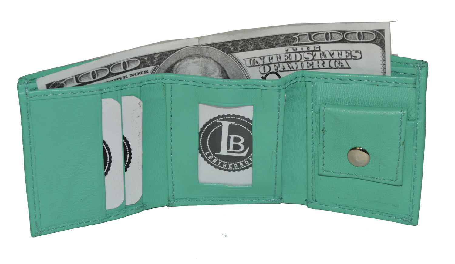 GENUINE LEATHER KIDS SMALL TRIFOLD/MONEY WALLET BY LEATHERBOSS 
