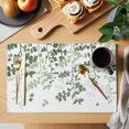 thumbnail image 2 of Sage Green Leaves Placemats Set of 12, Summer Botanical Placemats for Dining Table, Place Mats for Kitchen Tabletop, Waterproof Wipeable Dining Table Mats Set, 2 of 9