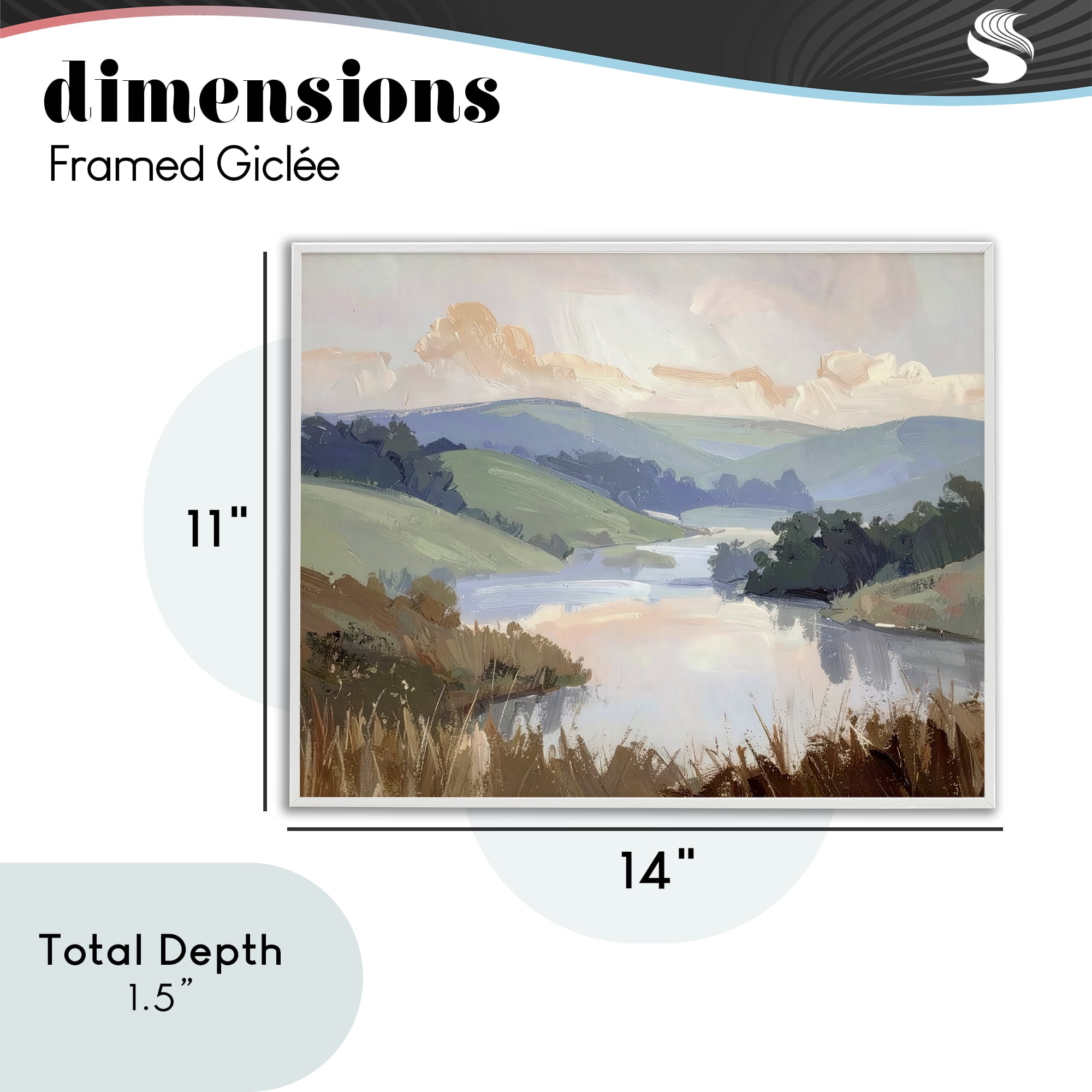 Stupell Industries Muted Distant Mountains White Framed Giclee Art, design by Alonza Saunders