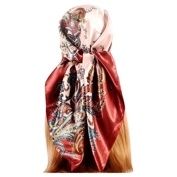 TELOLY Silk Head Scarf Bandanas for Women Hair Bandana Head Scarf for Women Silk Scarf Silk Bandanas for Women Neck Scarf for Women Red One Size
