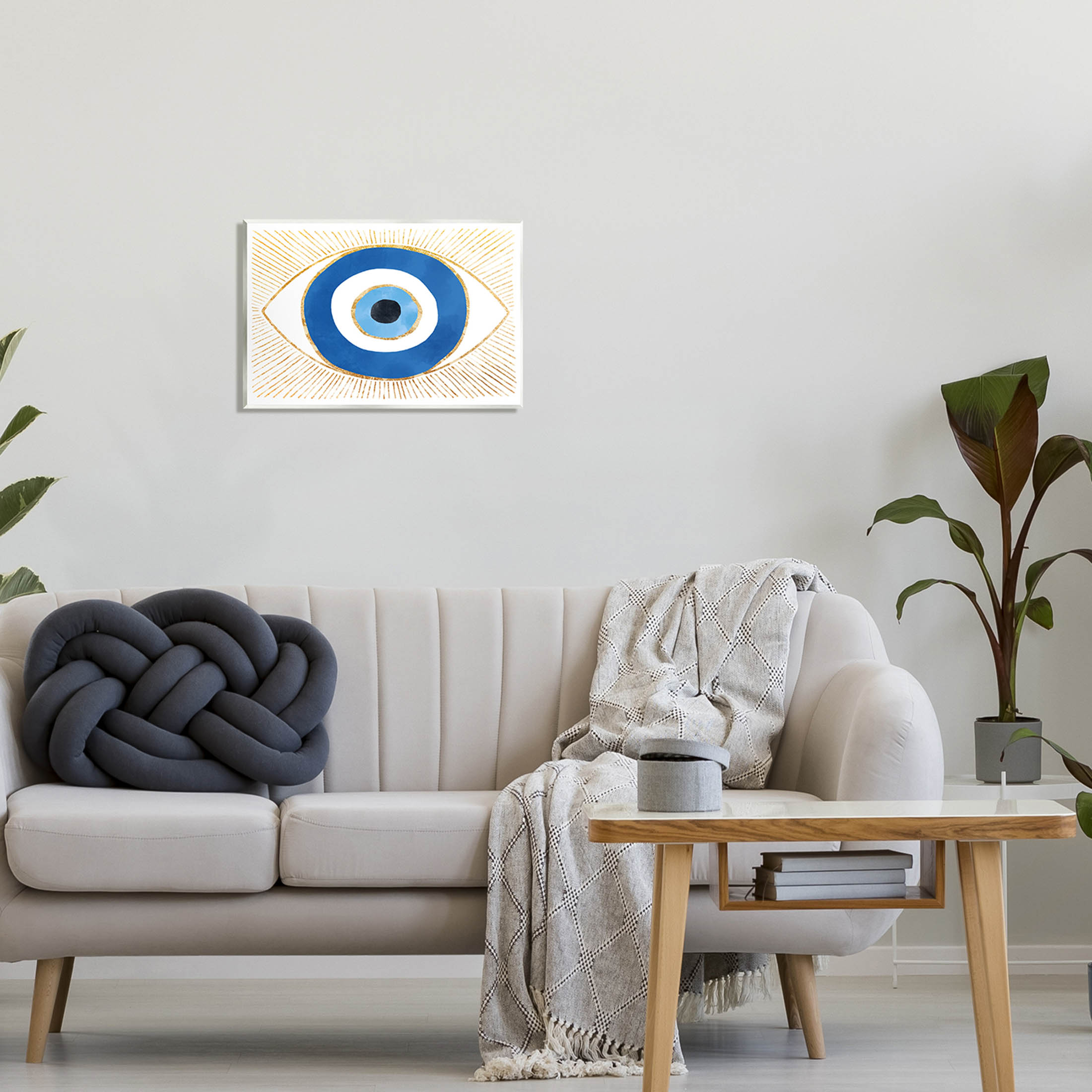 Evil Eye Glam Rays Pattern Religious Graphic Art Unframed Art Print Wall Art