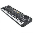 thumbnail image 1 of Teclado de piano digital de 61 teclas con micrófono recargable USB para escenario de bar, adecuado para principiantes-negro, 1 of 4