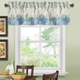 thumbnail image 3 of Kitchen Curtains Valances, Blue Hydrangea Eucalyptus Leaf Retro Summer Farmhouse Decoration Short Rod Pocket Valances for Windows for Bedroom, Bathroom, 1 Panel, 54" W x 18" L, 3 of 6