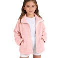 thumbnail image 2 of YunPes Cozy Fuzzy Jacket for Girls Lapel Zip Up Winter Warm Outerwear with Pockets Teen Outdoor Windproof Fleece Coat, 2 of 6