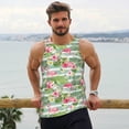 thumbnail image 6 of Cauagu Tropical Flamingo Print Men's Sleeveless Muscle Shirts,Tank Tops Quick Dry Workout Tank Top Gym Muscle Tee Fitness Bodybuilding T Shirt for Men-Large, 6 of 7