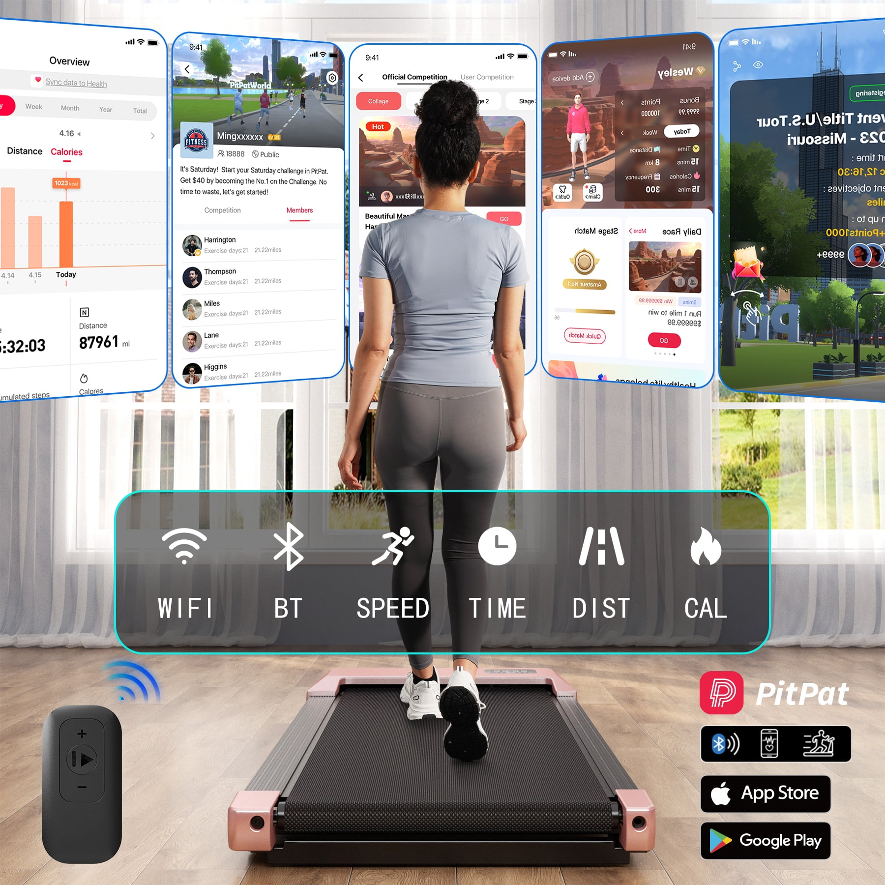 MJWW Walking Pad with 6% Incline, Under Desk Treadmill, 3 in 1 Portable Treadmill with Remote Control LED Display, 2.5 HP Quiet Walking Jogging Machine for Office Home Use, 300 Lbs Capacity