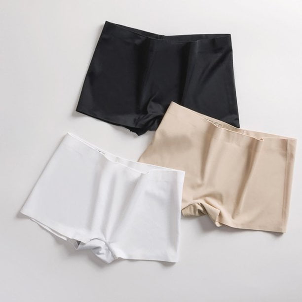 Women s Panties Ice Silk Safety Shorts Invisible Culotte femme Seamless Sexy Solid Color Boxer Briefs Underwear Female Panties Skin M