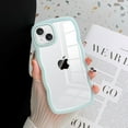 thumbnail image 5 of for iPhone 15 Case Clear Hybrid Wave Frame Shape Silicone Cute Shockproof Utra Thin Protective Phone Cases for iPhone 15 Blue, 5 of 9