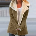 thumbnail image 2 of Winter Warm Fleece Lined Jackets For Women Plain Color Jacket With Pockets Button Coats Outerwear, 2 of 6