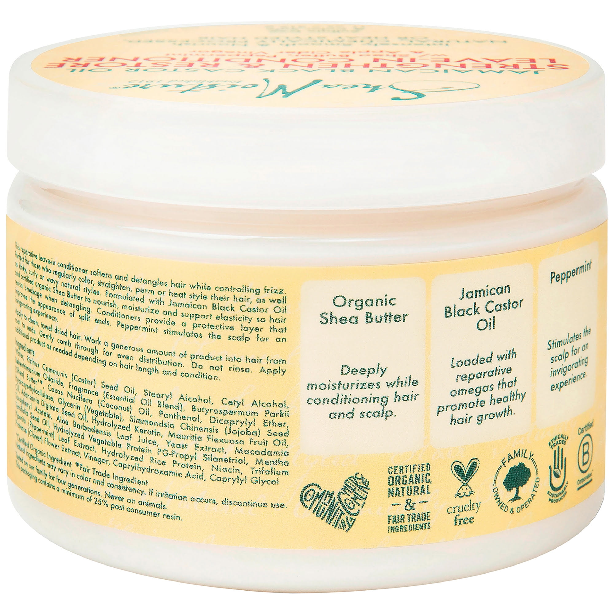 SheaMoisture Jamaican Black Castor Oil Strengthen & Restore Leavein Conditioner All Hair, 11.5 oz  (图3)