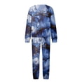 thumbnail image 5 of IROINNID Tracksuit For Women 2 Pieces Set Discount Casual Print Long Sleeve Round Neck Sweatshirt Top + Pants Set Jogging Suit,Blue, 5 of 5