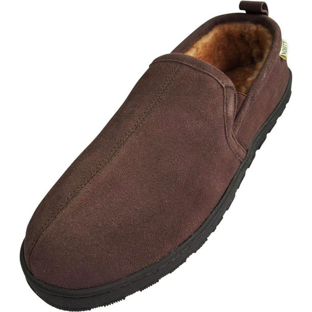 NORTY - Norty Mens Genuine Leather Cowhide Suede Slippers - Twin Gore ...