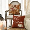 thumbnail image 3 of Sm:)e Pumpkin Fall Throw Pillow Cover 18x18 Inch Set of 4, Autumn Decorative Outdoor Cushion Cover for Sofa Couch, 3 of 6