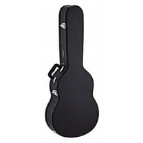 Acoustic Dreadnought Guitar Economy Hardshell Case - 15 mm Velvet Padding - Black with Chrome Hardware